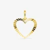 Pendentif cœur strié or jaune 750‰ SO OR