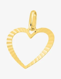 Pendentif cœur strié or jaune 750‰ SO OR