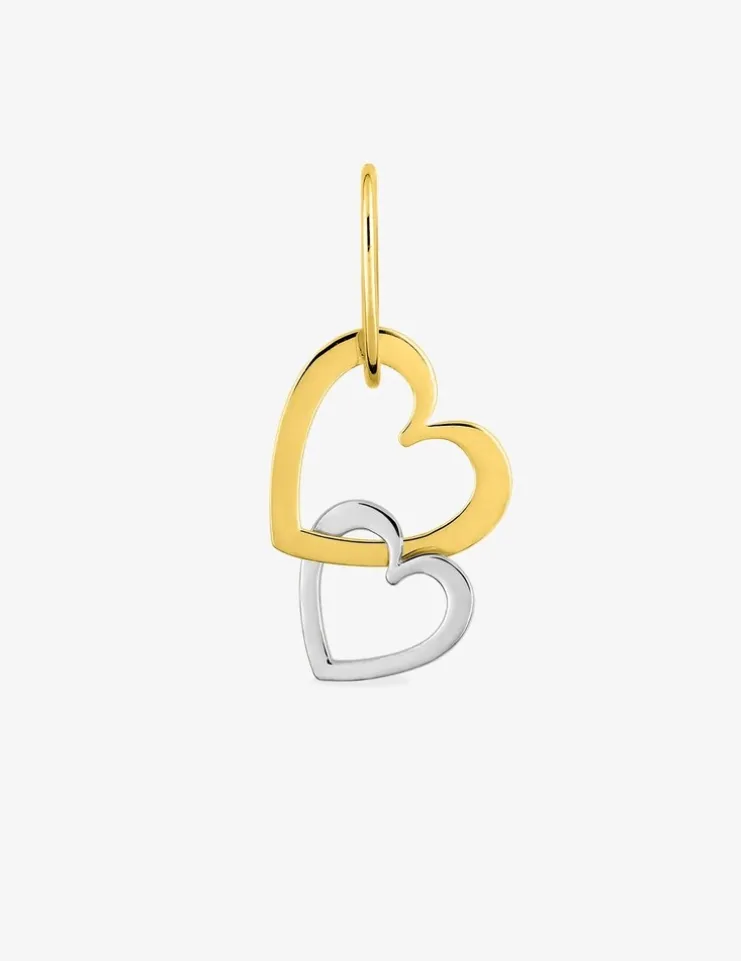 Pendentif cœurs bicolores en or jaune 375 ‰ SO OR