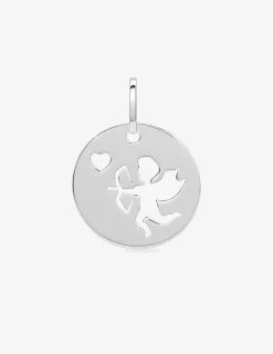 Pendentif en argent 925 ‰ rhodié avec médaille Cupidon SO OR