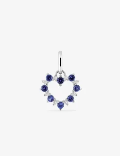 Pendentif en argent 925 ‰ rhodié, motif cœur et oxydes de zirconium bicolores SO OR