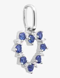 Pendentif en argent 925 ‰ rhodié, motif cœur et oxydes de zirconium bicolores SO OR