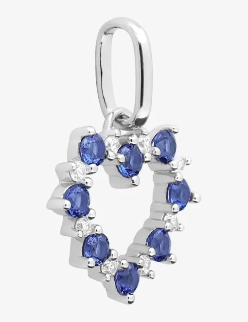 Pendentif en argent 925 ‰ rhodié, motif cœur et oxydes de zirconium bicolores SO OR