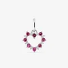 Pendentif en argent 925 ‰ rhodié, motif cœur et oxydes de zirconium rouges et blancs SO OR