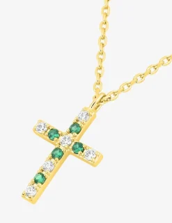 Pendentif en forme de croix et oxydes de zirconium colorés SO OR