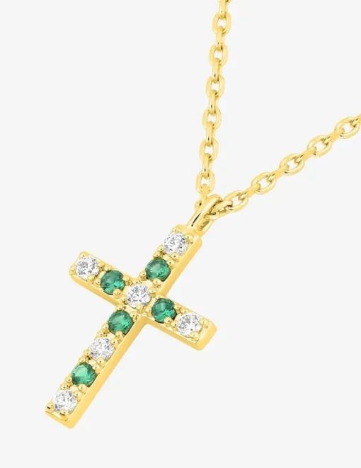 Pendentif en forme de croix et oxydes de zirconium colorés SO OR