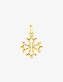 Pendentif en or jaune 750 ‰, croix occitane SO OR