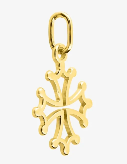 Pendentif en or jaune 750 ‰, croix occitane SO OR