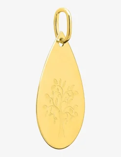 Pendentif forme de goutte or jaune 375 ‰ avec motif "arbre de vie" SO OR