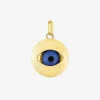 Pendentif œil bleu et or jaune 750 ‰ SO OR