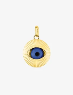 Pendentif œil bleu et or jaune 750 ‰ SO OR