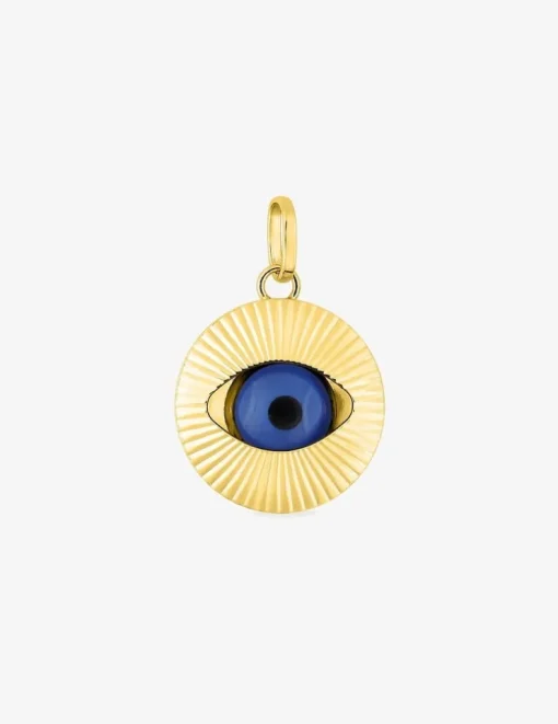 Pendentif œil bleu et or jaune 750 ‰ SO OR