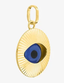 Pendentif œil bleu et or jaune 750 ‰ SO OR