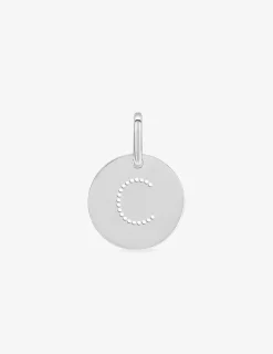 Pendentif initiale C argent 925 ‰ rhodié SO OR