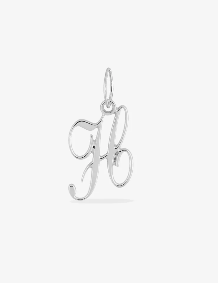 Pendentif initiale H argent 925 ‰ rhodié SO OR