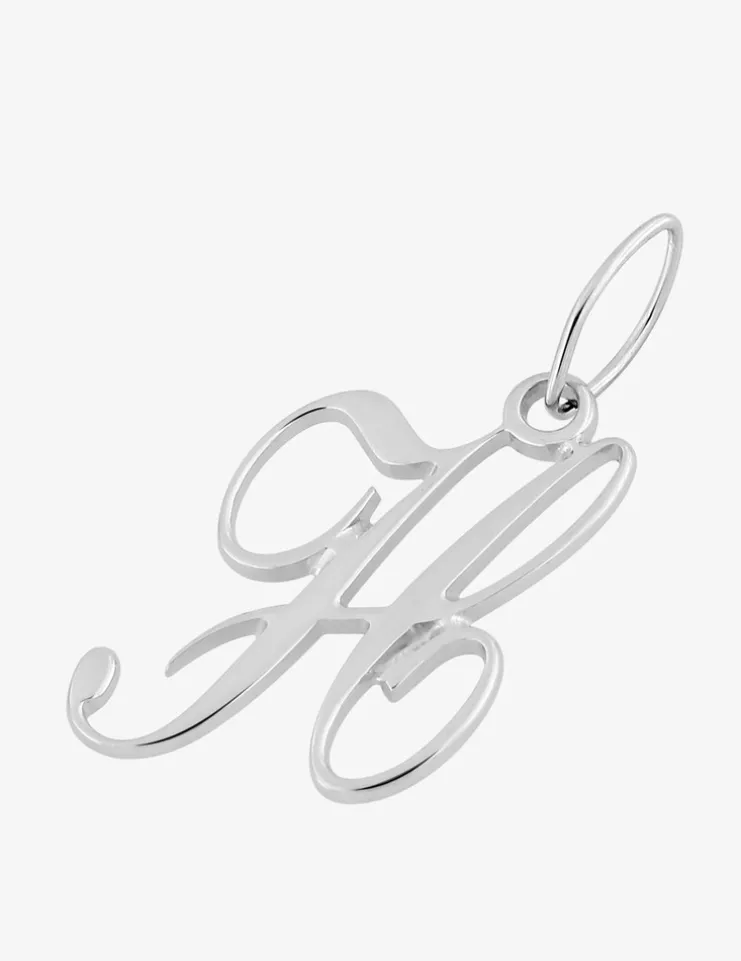 Pendentif initiale H argent 925 ‰ rhodié SO OR