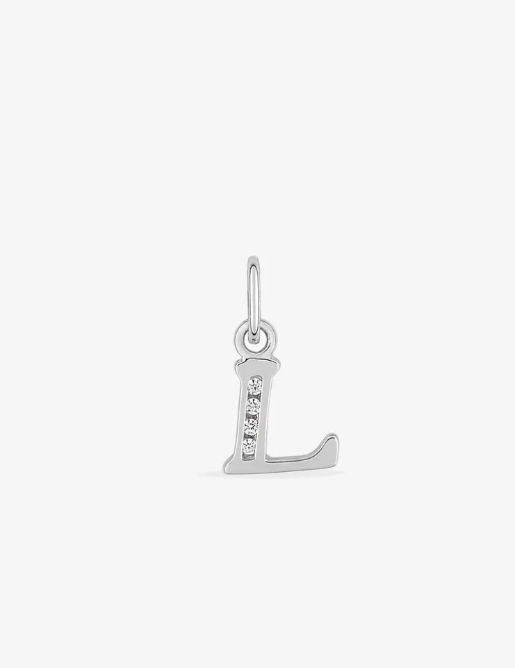 Pendentif initiale L argent 925 ‰ rhodié et oxydes de zirconium SO OR