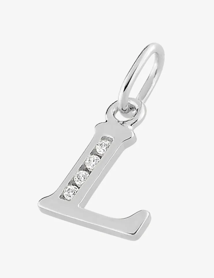 Pendentif initiale L argent 925 ‰ rhodié et oxydes de zirconium SO OR