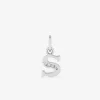 Pendentif initiale S argent 925 ‰ rhodié et oxydes de zirconium SO OR