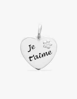 Pendentif je t'aime en argent 925‰ rhodié SO OR