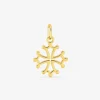 Pendentif jeton croix occitane plaqué or 14 mm SO OR