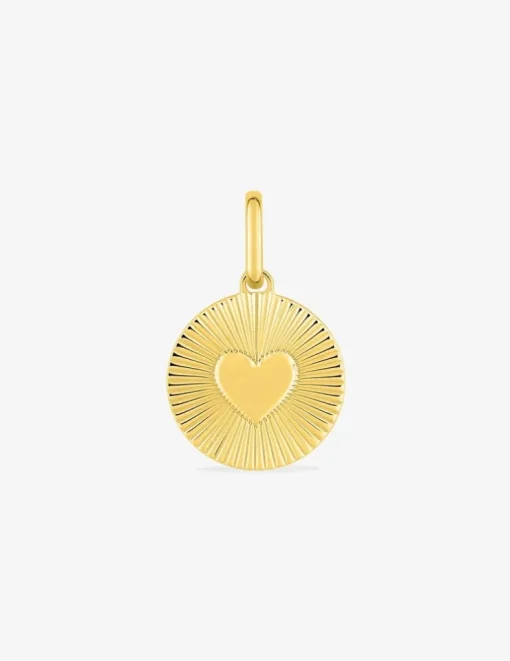 Pendentif jeton cœur plaqué or SO OR