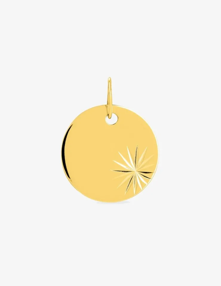 Pendentif jeton en or jaune 375 ‰ SO OR