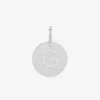 Pendentif jeton initiale G percée argent 925‰ rhodié SO OR