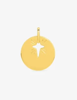 Pendentif jeton motif croix en or jaune 375 ‰ SO OR