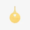 Pendentif jeton motif cœur en or jaune 375 ‰ SO OR