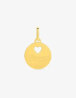Pendentif jeton motif cœur en or jaune 375 ‰ SO OR