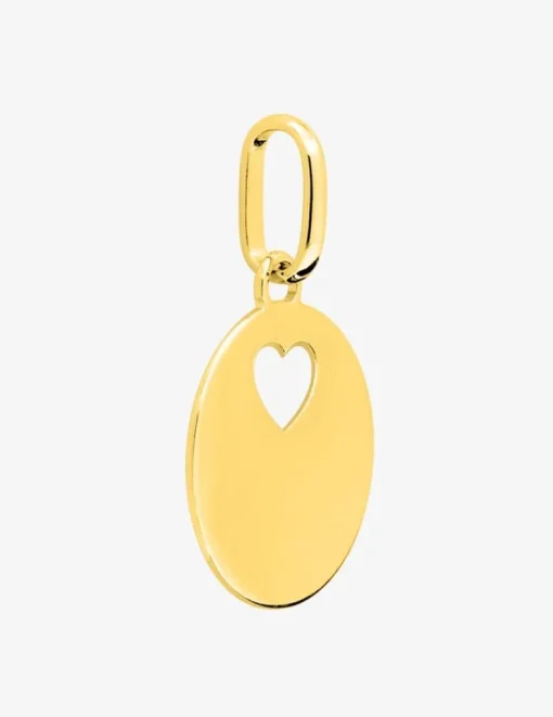 Pendentif jeton motif cœur en or jaune 375 ‰ SO OR