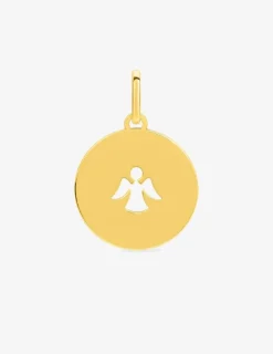 Pendentif jeton motif étoiles en or jaune 375 ‰ SO OR