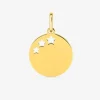 Pendentif jeton motif étoiles en or jaune 375 ‰ SO OR