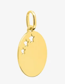 Pendentif jeton motif étoiles en or jaune 375 ‰ SO OR