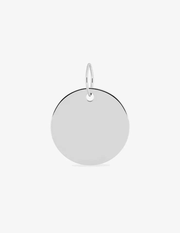 Pendentif jeton or blanc 750‰ 9 mm SO OR