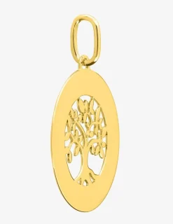 Pendentif jeton or jaune 375 ‰ avec motif "arbre de vie" SO OR