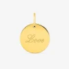 Pendentif jeton plaqué or gravé "Love" SO OR