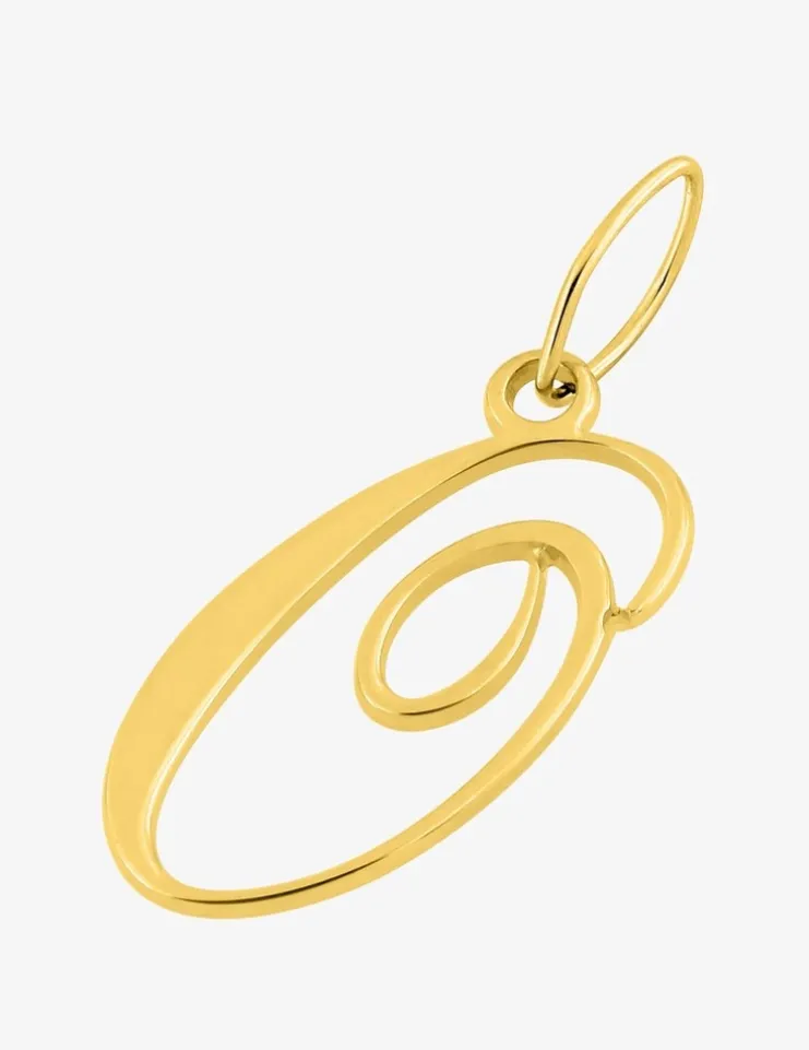 Pendentif lettre 0 anglaise or jaune 375‰ SO OR