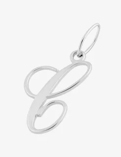 Pendentif lettre C anglaise or blanc 750‰ SO OR