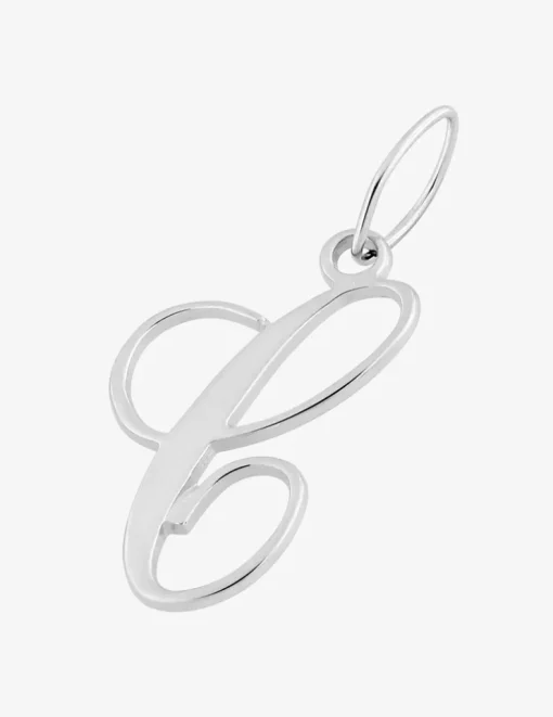 Pendentif lettre C anglaise or blanc 750‰ SO OR