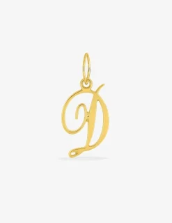 Pendentif lettre D anglaise or jaune 375‰ SO OR