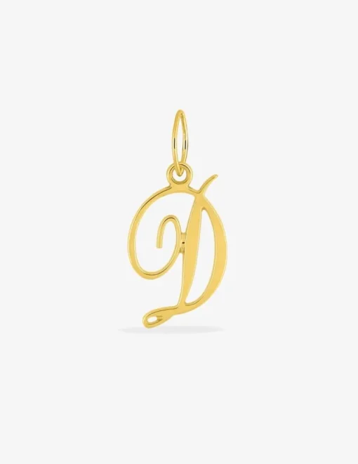 Pendentif lettre D anglaise or jaune 375‰ SO OR