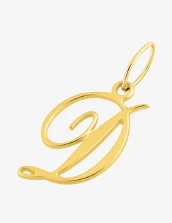 Pendentif lettre D anglaise or jaune 375‰ SO OR