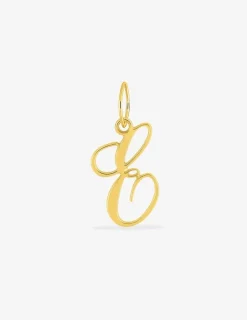 Pendentif lettre E anglaise en or jaune 375 ‰ SO OR