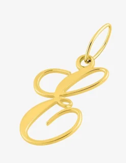 Pendentif lettre E anglaise en or jaune 375 ‰ SO OR