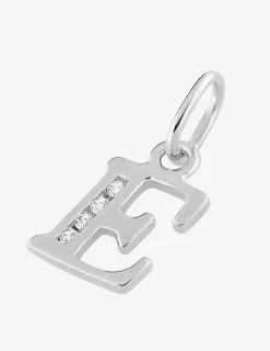 Pendentif lettre E argent 925‰ rhodié et oxydes de zirconium SO OR