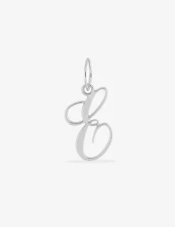 Pendentif lettre E en argent 925 ‰ rhodié SO OR