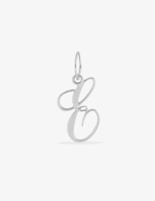 Pendentif lettre E en argent 925 ‰ rhodié SO OR