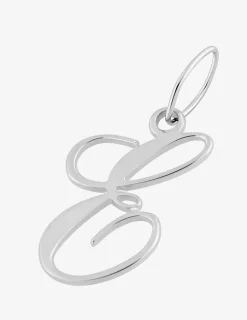 Pendentif lettre E en argent 925 ‰ rhodié SO OR